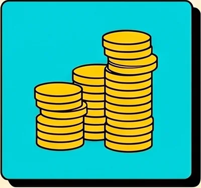Stack of gold coins illustration